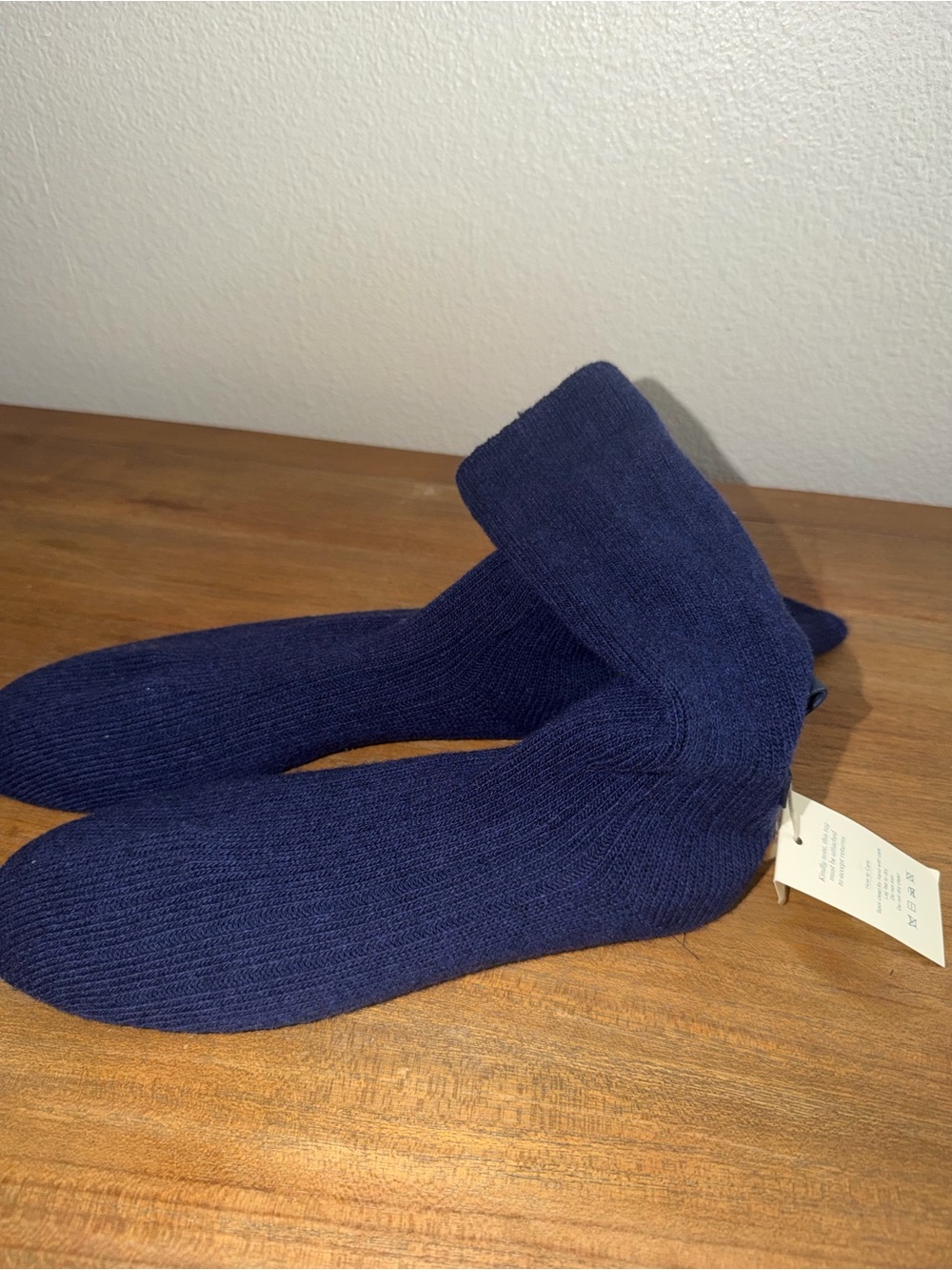Knee-High Knit Heeled Boots in Navy - Unbranded - Picture 2 of 5